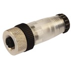 M12透明带LED电路航空插头