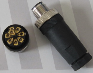 M12 8芯针式航空插头图片