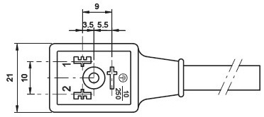 OMAL B型注塑电磁阀连接器10mm尺寸